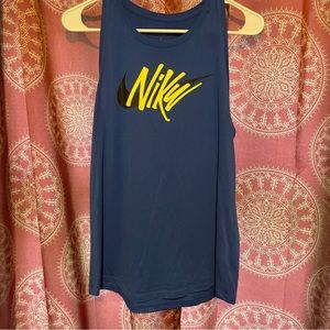 Blue Nike tank with retro branding